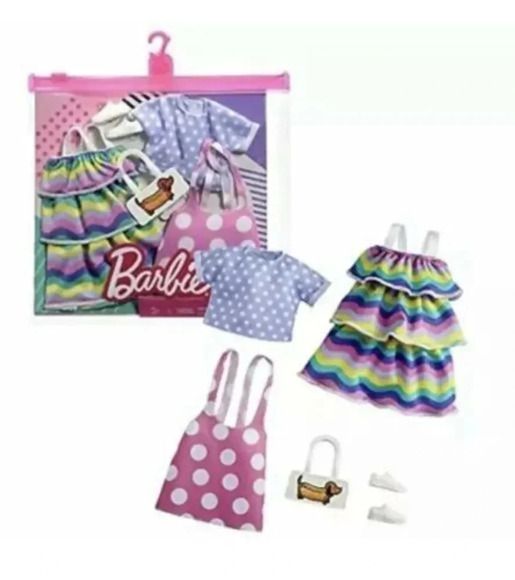 Barbie Fashions Clothing Set Outfits Doll Pink Polka-Dot Jumper Shoes New in pkg - Picture 1 of 3